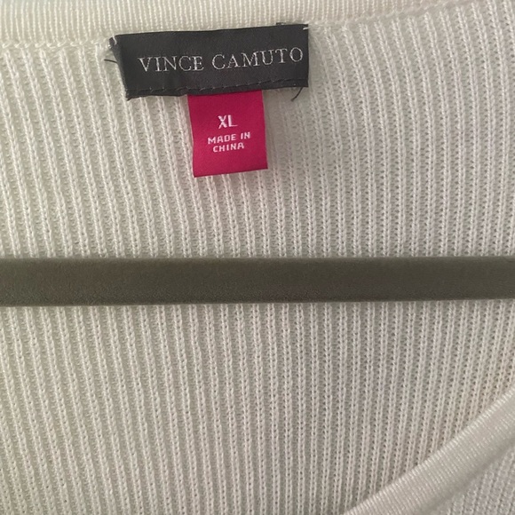 Vince Camuto Cream and Gray Crew Neck Sweater - Picture 7 of 7